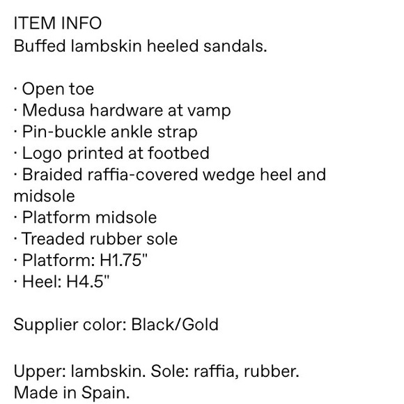 NEW VERSACE MEDUSA '95 LEATHER WEDGE SANDALS 120 MM - Picture 5 of 5